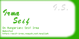 irma seif business card